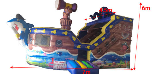 পাইরেট জাহাজ থিম জন্য বাণিজ্যিক গ্রেড inflatable শুকনো স্লাইড