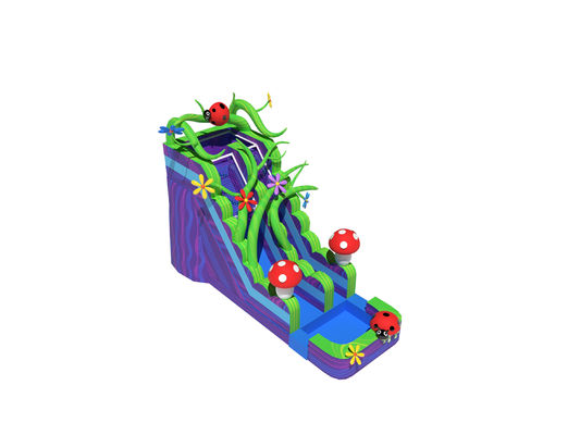 মার্বেল প্রাচীর মাশরুম কিংডম পুল সহ inflatable জল স্লাইড