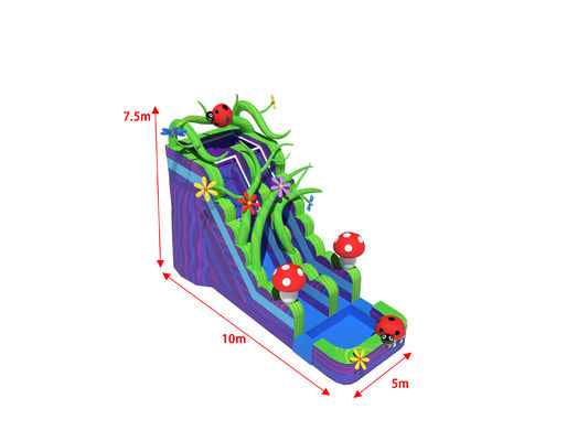 মার্বেল প্রাচীর মাশরুম কিংডম পুল সহ inflatable জল স্লাইড