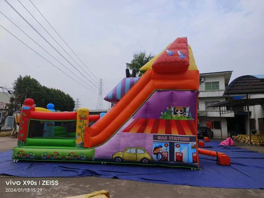 মজাদার পার্ক শুকনো inflatable বোমা স্লাইড সঙ্গে মিষ্টি দোকান থিম