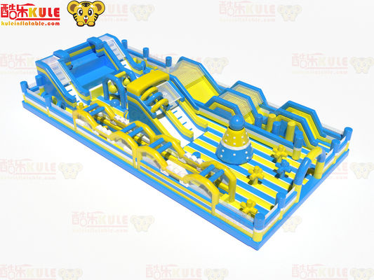 স্লাইড সহ বৃহত বৃত্তাকার বাধাগুলি inflatable লাফ খেলার মাঠ