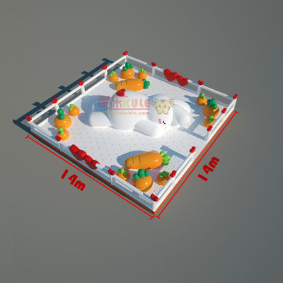 বড় পুকুর বুকেন কাসল জাম্পিং গাজর সঙ্গে inflatable খরগোশ
