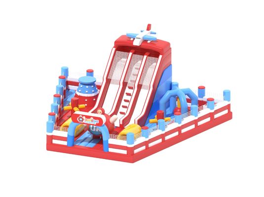 ছোট বাণিজ্যিক বাউন্সি কাসল inflatable লাল নীল সাদা রঙ