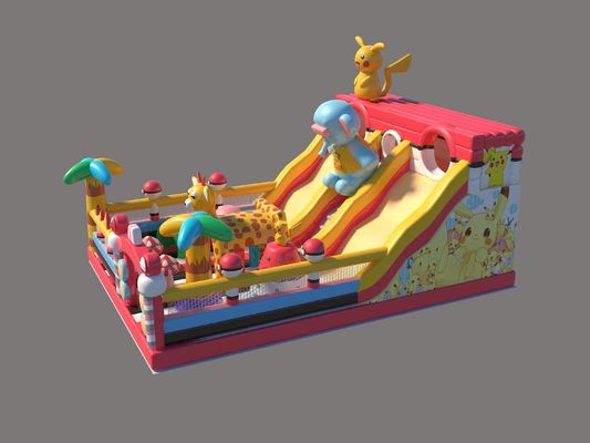 পিকাকু পার্ক বাণিজ্যিক বড় স্লাইড সঙ্গে inflatable bounce কাসল