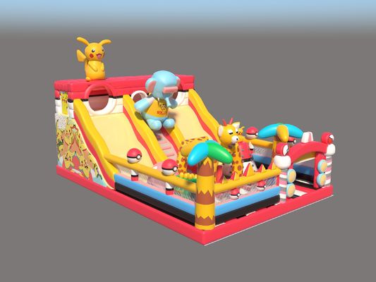 পিকাকু পার্ক বাণিজ্যিক বড় স্লাইড সঙ্গে inflatable bounce কাসল
