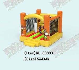 পিলার সার্কেল সহ শিশুদের জন্য গাধা inflatable bouncy কাসল