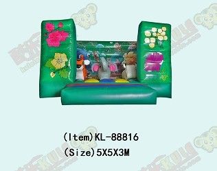 শিশুদের জন্য বাণিজ্যিক সবুজ রঙের হাতি inflatable bouncy castle