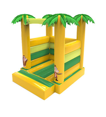 বাচ্চাদের জন্য বানর প্যাটার্ন সহ inflatable bouncy কাসল