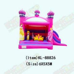 রাজকুমারী inflatable ঝাঁকুনি ঘর পিলার এবং মুকুট সঙ্গে ঝাঁকুনি