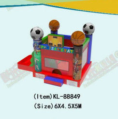 খেলাধুলা থিম ফুটবল এবং বাস্কেটবল Inflatable Bouncy Castle