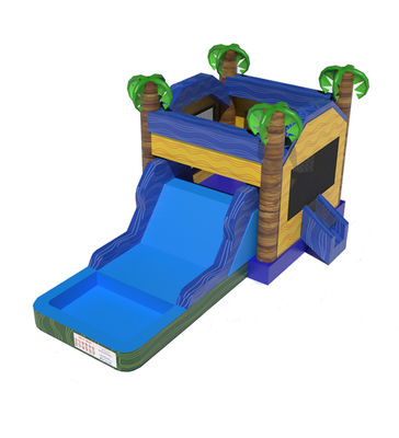 জল স্লাইড সহ পাম ট্রি বাণিজ্যিক inflatable bouncy কাসল