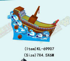 মহাসাগরীয় জলদস্যু জাহাজ বাণিজ্যিক inflatable জল স্লাইড ভাড়া