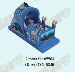 সামুদ্রিক প্রাণী থিম ছোট স্লাইড সঙ্গে inflatable ঝাঁকুনি ঘর