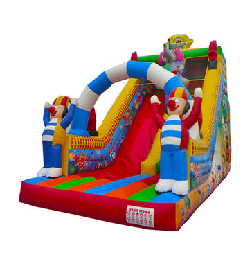 শিশুদের জন্য হাতি থিমের ক্লাউন ইনফ্ল্যাটেবল স্লাইড বিনোদন পার্ক