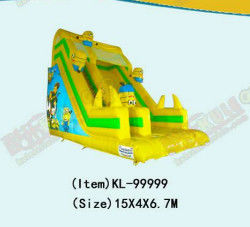 শিশুদের মজার পার্ক হলুদ inflatable Minions স্লাইড ভাড়া জন্য