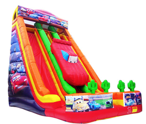 রেসিং কার শিশু মজা পার্ক Inflatable বড় স্লাইড জন্য ভাড়া