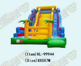 শিশুদের মজা পার্ক পাম গাছ সঙ্গে inflatable বড় স্লাইড