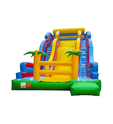 শিশুদের মজা পার্ক পাম গাছ সঙ্গে inflatable বড় স্লাইড