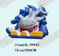 বিশাল হাঙ্গর শিশু মজা পার্ক ভাড়া জন্য inflatable স্লাইড