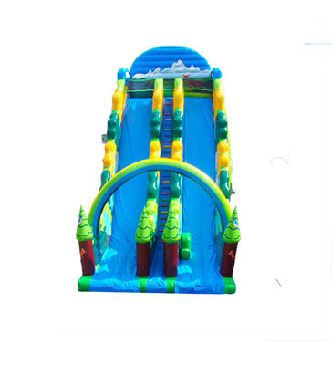 নীল রঙের শিশুদের বিনোদন পার্ক ভাড়া জন্য inflatable বড় স্লাইড
