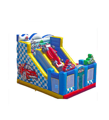 রেসিং কার থিম বাণিজ্যিক inflatable স্লাইড ভাড়া জন্য