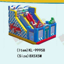 রেসিং কার থিম বাণিজ্যিক inflatable স্লাইড ভাড়া জন্য