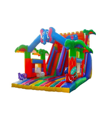 প্রাণীর রঙিন নিদর্শন সহ কাস্টমাইজযোগ্য inflatable স্লাইড