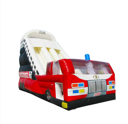 শিশুদের পার্টি জন্য স্বনির্ধারিত inflatable স্লাইড অগ্নিনির্বাপক ট্রাক থিম