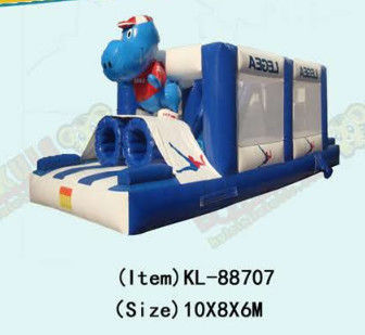 সাদা এবং গাঢ় নীল শিশুদের মজা পার্ক ভাড়া জন্য inflatable স্লাইড