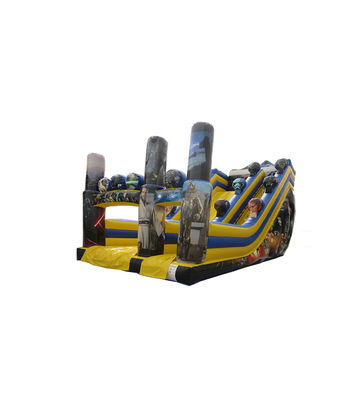 রঙিন স্লাইডস শিশু মজা পার্ক inflatable খেলার মাঠ