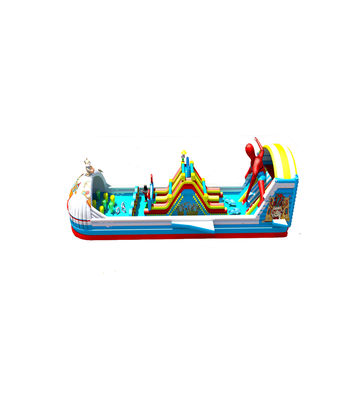 স্পাইডার ম্যান শিশুদের মজা পার্ক inflatable জাহাজ নৌকা ঝাঁপানো স্লাইড