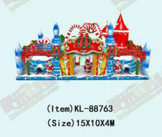 কাস্টমাইজড আইপি রঙিন শিশু মজা পার্ক Inflatable স্লাইড Bouncy