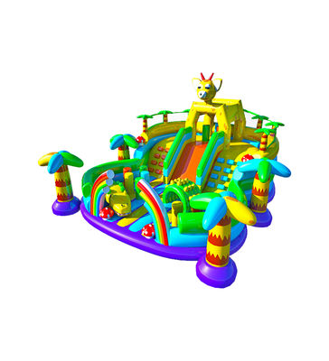 কাস্টমাইজড আইপি রঙিন শিশু মজা পার্ক Inflatable স্লাইড Bouncy