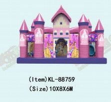 কাস্টমাইজড 10*8*6m রঙিন শিশু মজা পার্ক Inflatable স্লাইড Bouncy