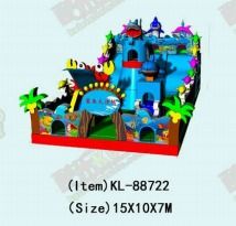 সামুদ্রিক - থিমযুক্ত inflatable: হাঙ্গর স্লাইড & আরো নীল কাস্টমাইজড