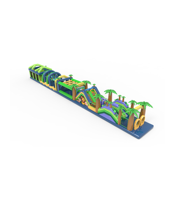 বহু রঙের গ্রীষ্মমন্ডলীয় বাষ্পযুক্ত বাধা কোর্স অ্যাডভেঞ্চার জঙ্গল পথ