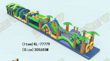 বহু রঙের গ্রীষ্মমন্ডলীয় বাষ্পযুক্ত বাধা কোর্স অ্যাডভেঞ্চার জঙ্গল পথ