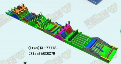 প্রাণবন্ত গতিশীল মাল্টি-রঙের inflatable বাধা রেস খেলার মাঠ