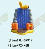 রঙিন মজাদার ক্যাটরপিলার রক সহ inflatable প্রাচীর - আরোহণ অ্যাডভেঞ্চার