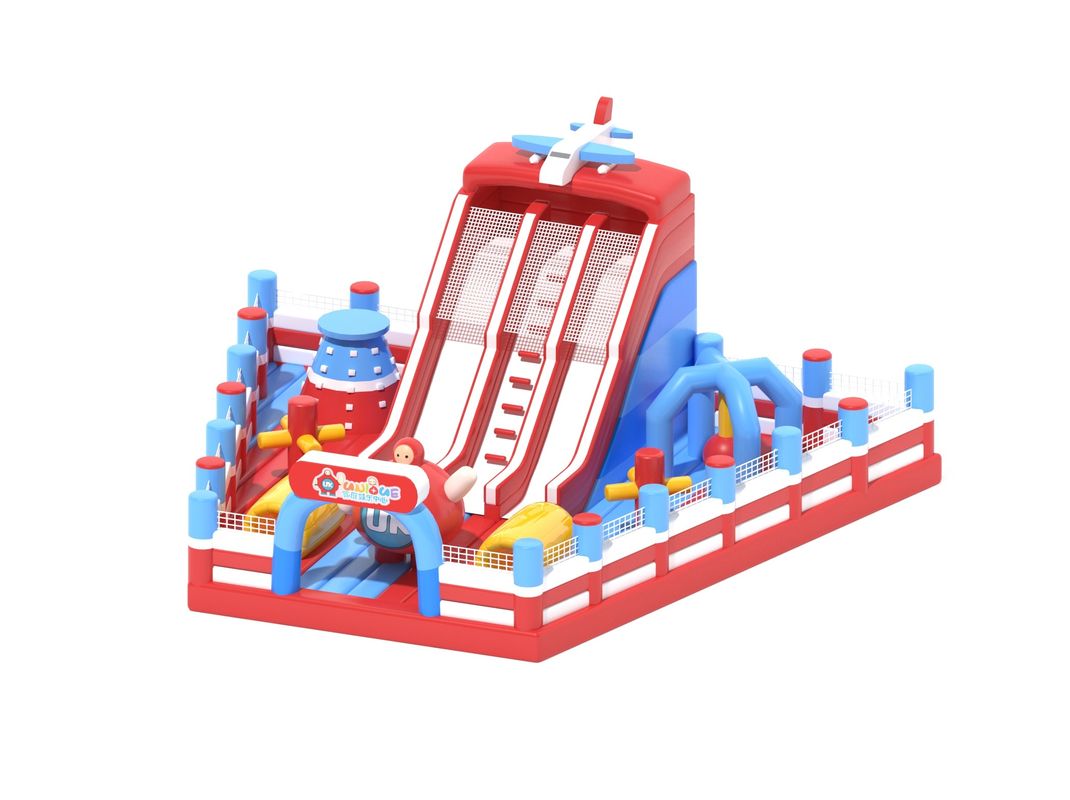 ছোট বাণিজ্যিক বাউন্সি কাসল inflatable লাল নীল সাদা রঙ