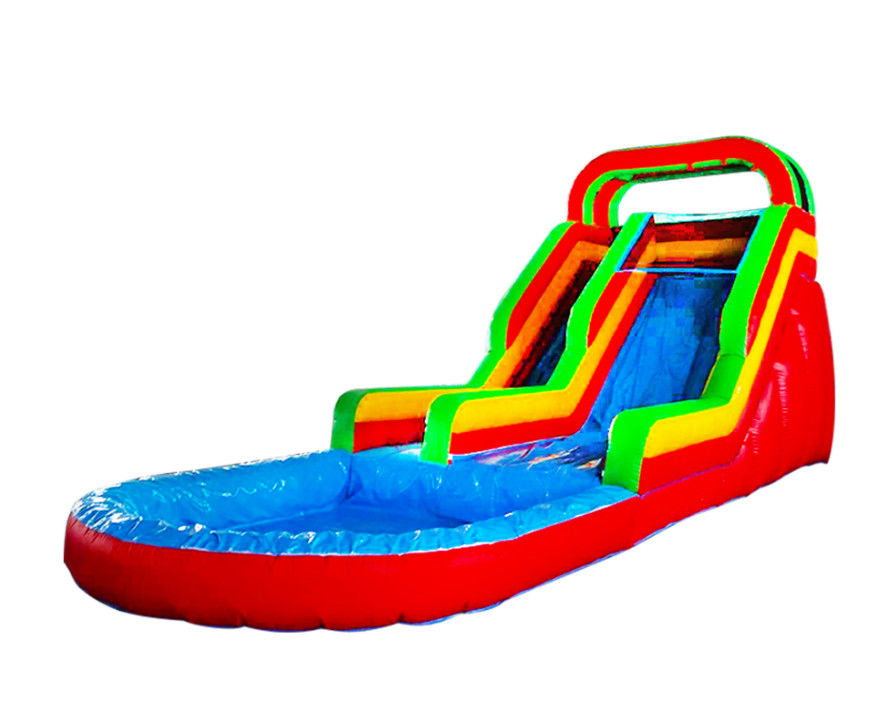 প্রাণবন্ত এবং রঙিন inflatable স্লাইড শিশুদের জন্য উত্তেজনাপূর্ণ স্লাইডিং অভিজ্ঞতা