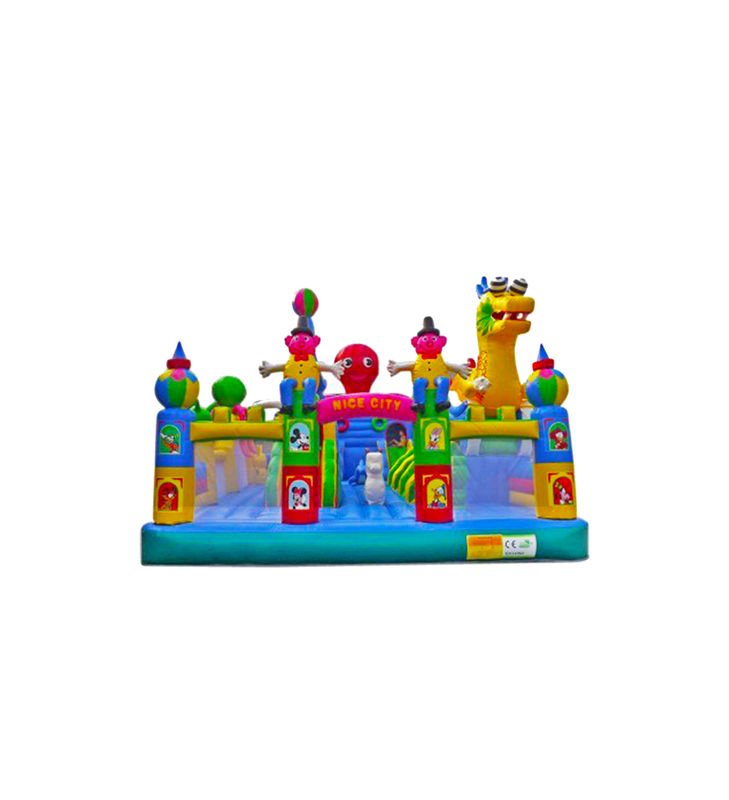 কাস্টমাইজড আইপি রঙিন শিশু মজা পার্ক Inflatable স্লাইড Bouncy
