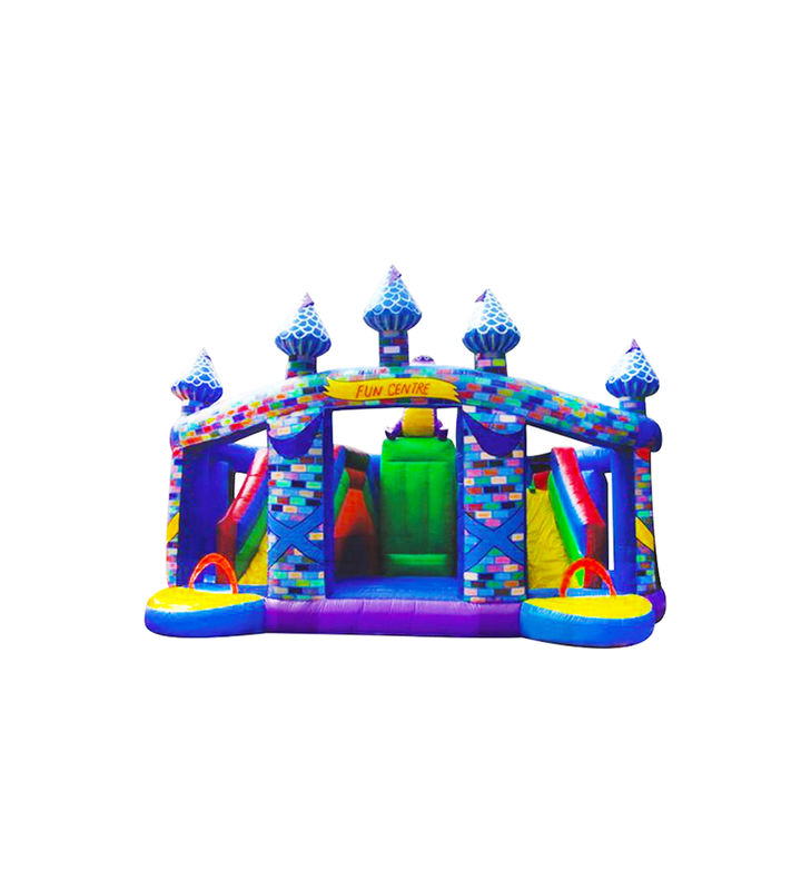 কাস্টমাইজড আইপি রঙিন শিশু মজা পার্ক Inflatable স্লাইড Bouncy