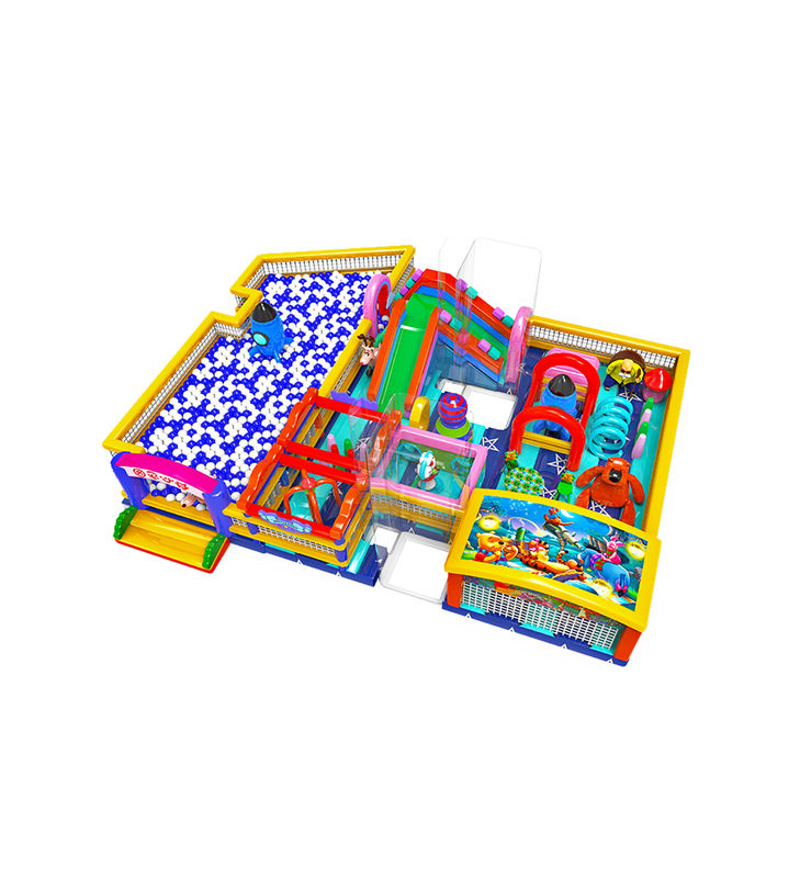 কাস্টমাইজড আইপি রঙিন শিশু মজা পার্ক Inflatable স্লাইড Bouncy