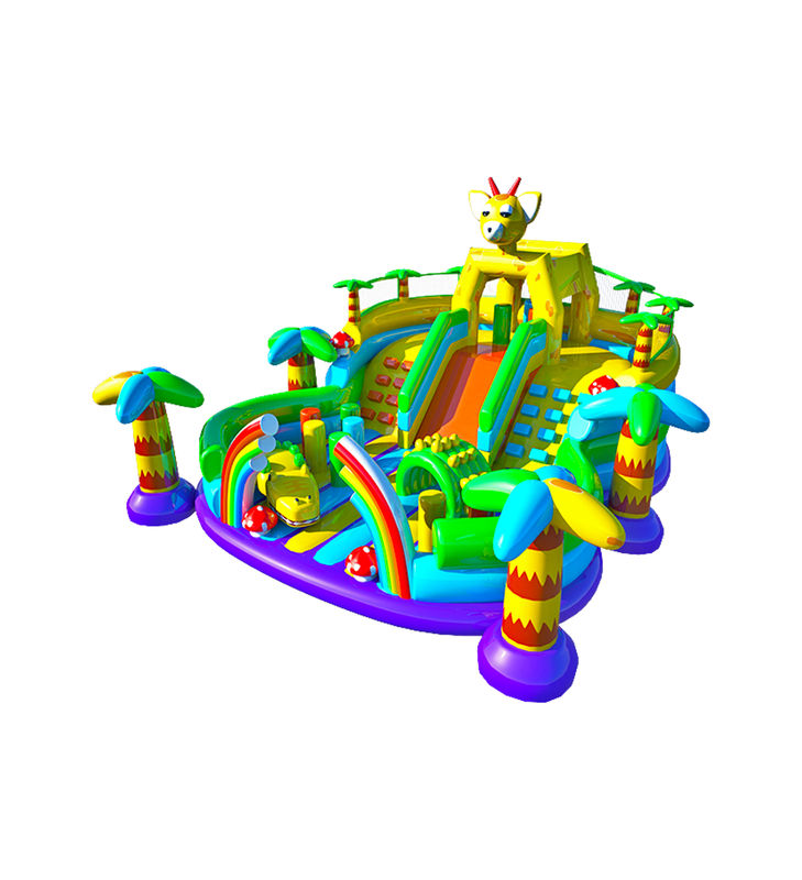 কাস্টমাইজড আইপি রঙিন শিশু মজা পার্ক Inflatable স্লাইড Bouncy