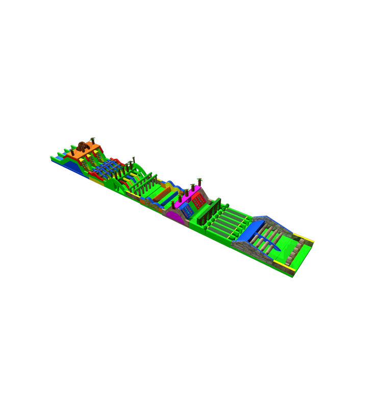 প্রাণবন্ত গতিশীল মাল্টি-রঙের inflatable বাধা রেস খেলার মাঠ